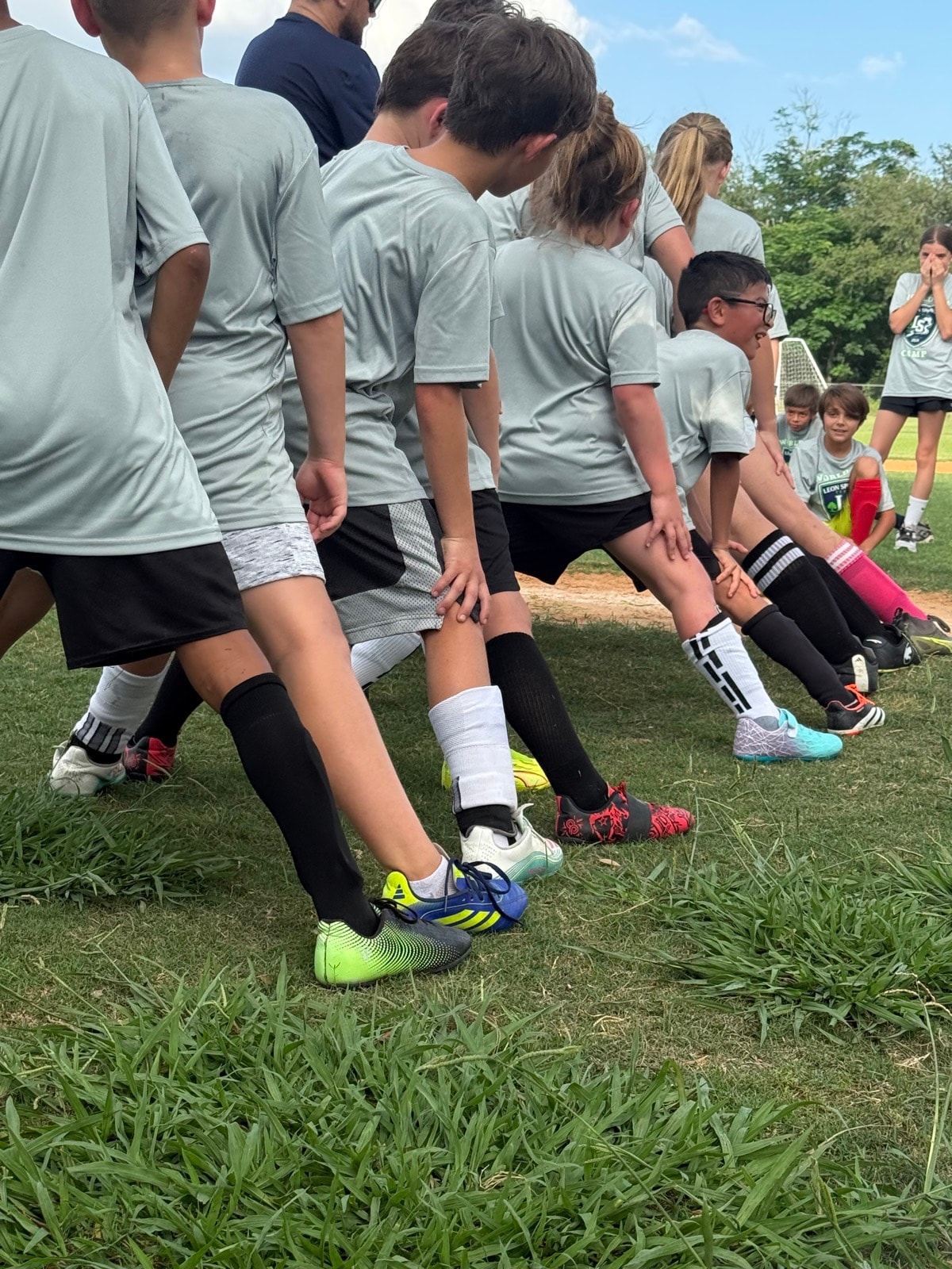 Players warming up